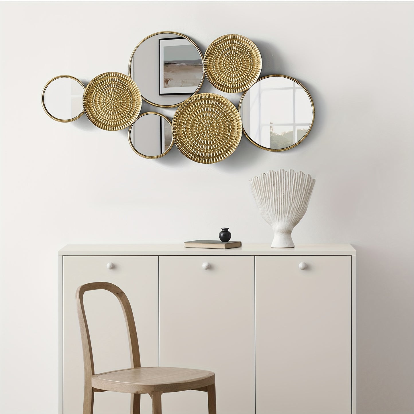Gold Modern Metal & Mirror Wall Decoration