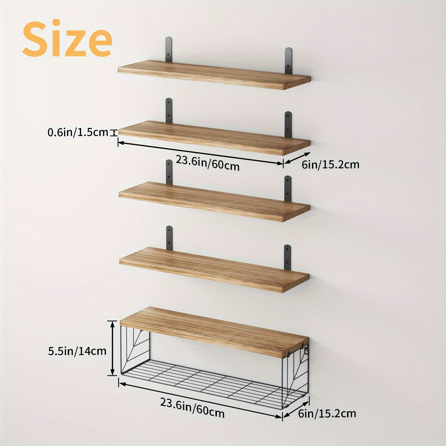 Wood Floating Bathroom Shelves