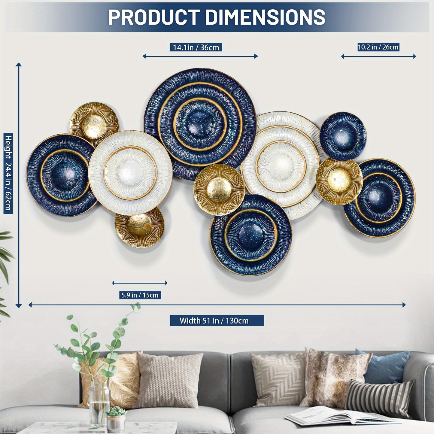 Modern Luxury Circular Metal Wall Sculpture
