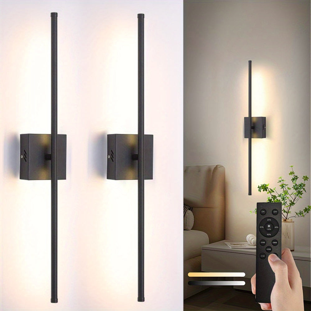 2 Dimmable Wall Sconces Battery Operated