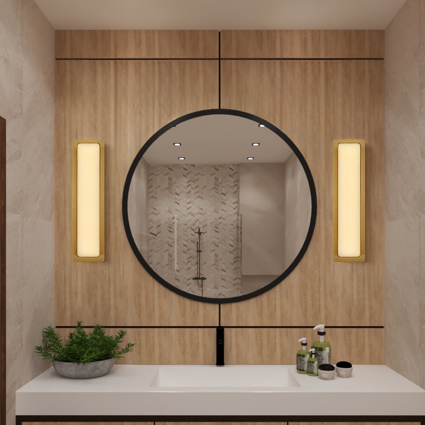 Dimmable Modern Alabaster Mounted Sconces