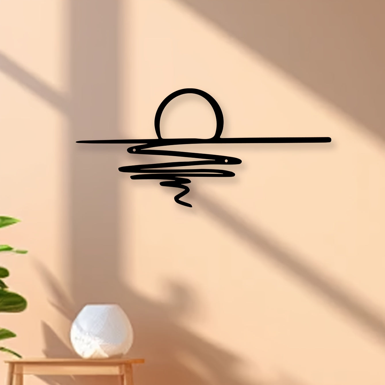 Metal Sun Line Wall Decoration