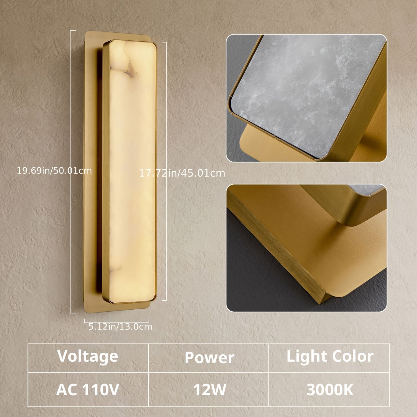 Dimmable Modern Alabaster Mounted Sconces