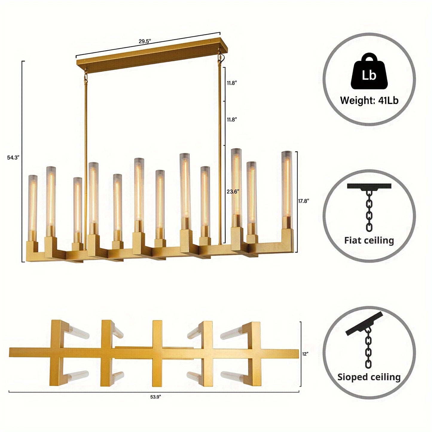 Glass LED Farmhouse Chandelier