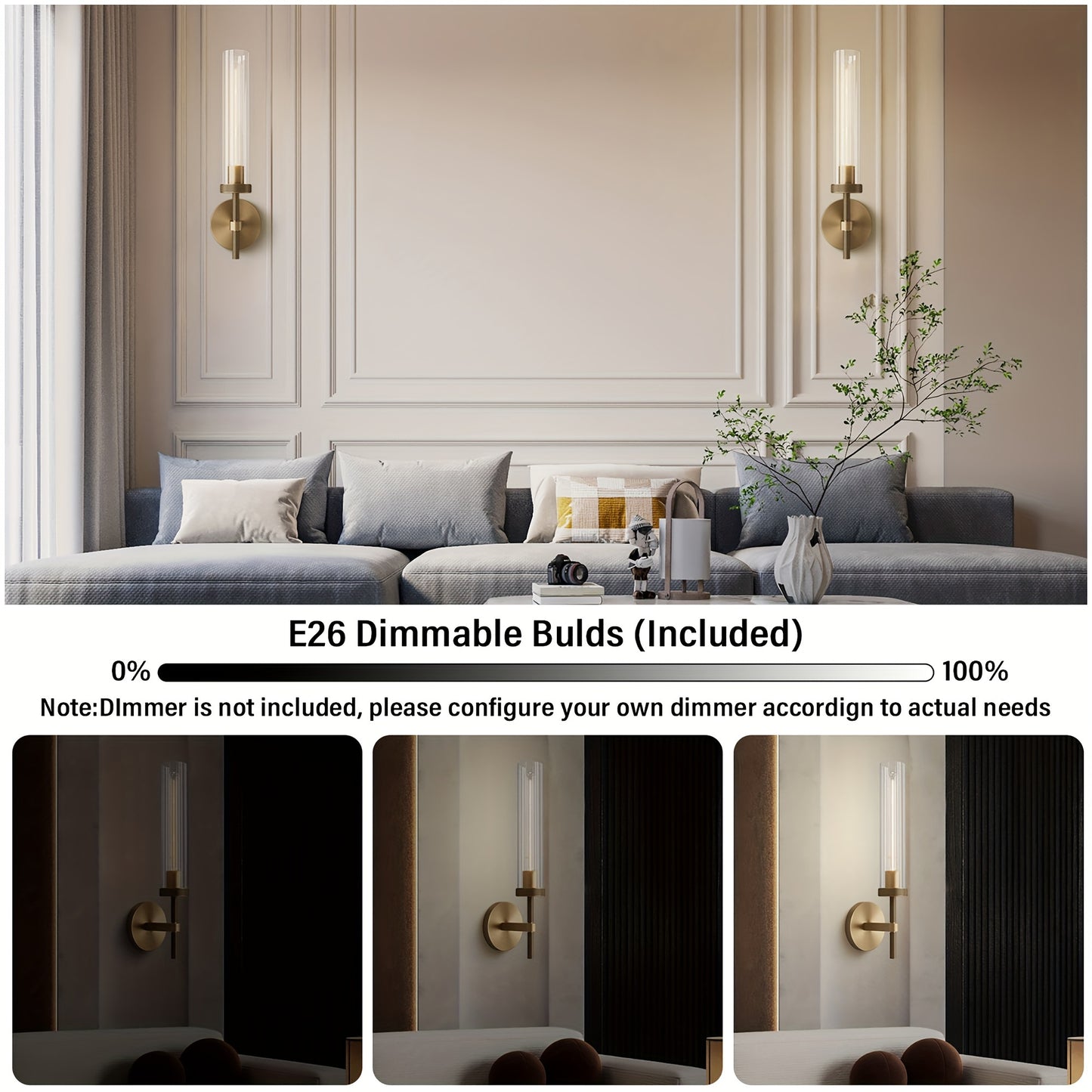 Dimmable Luxury Wall Sconces