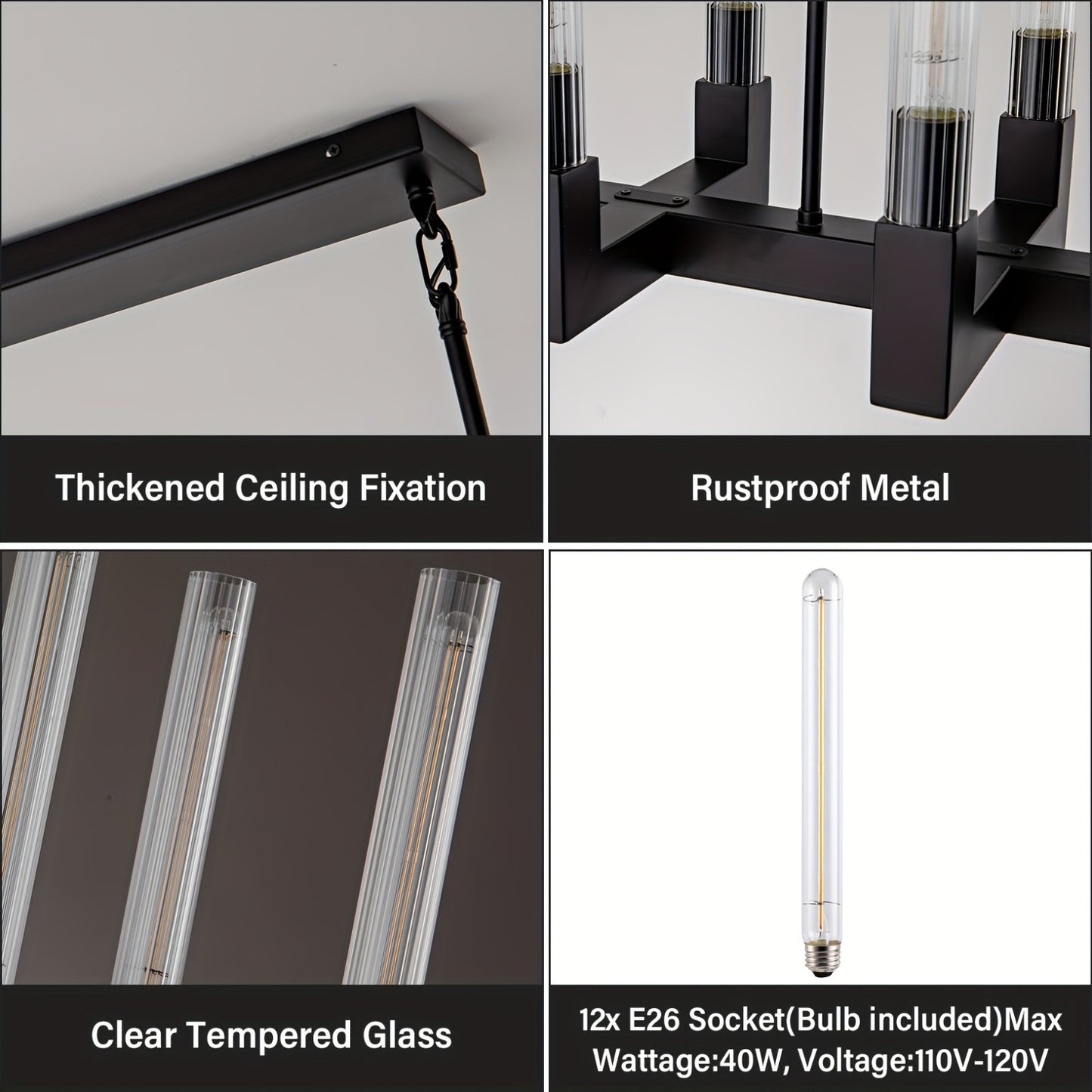 Glass LED Farmhouse Chandelier