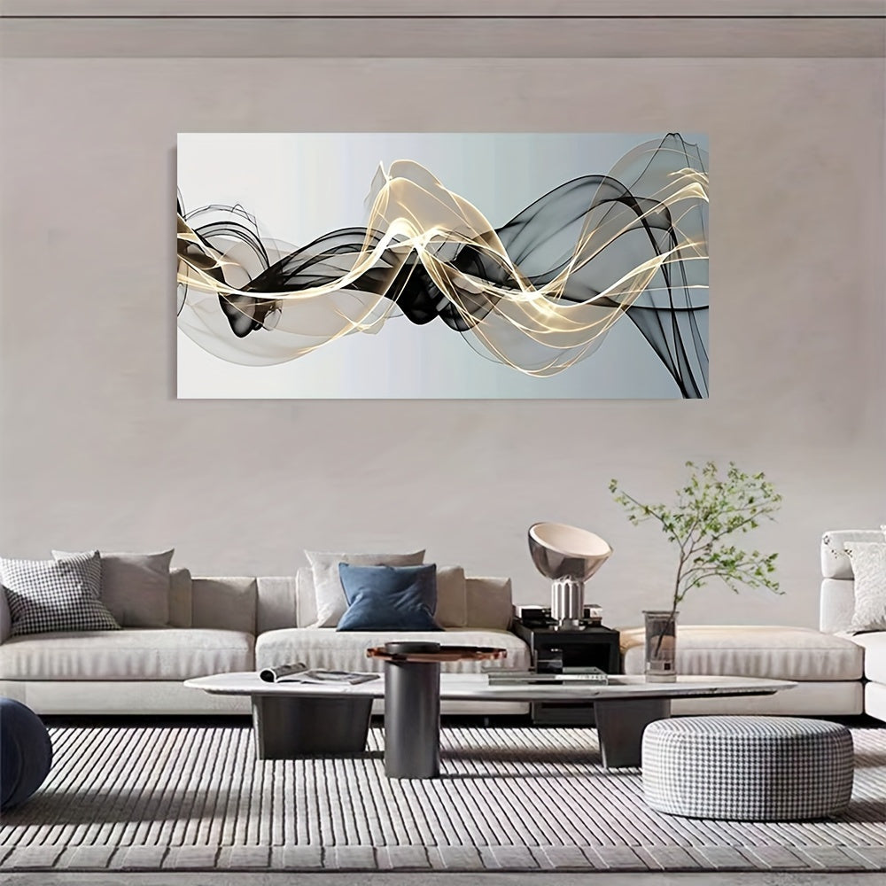 Modern Abstract Ribbon Canvas Art