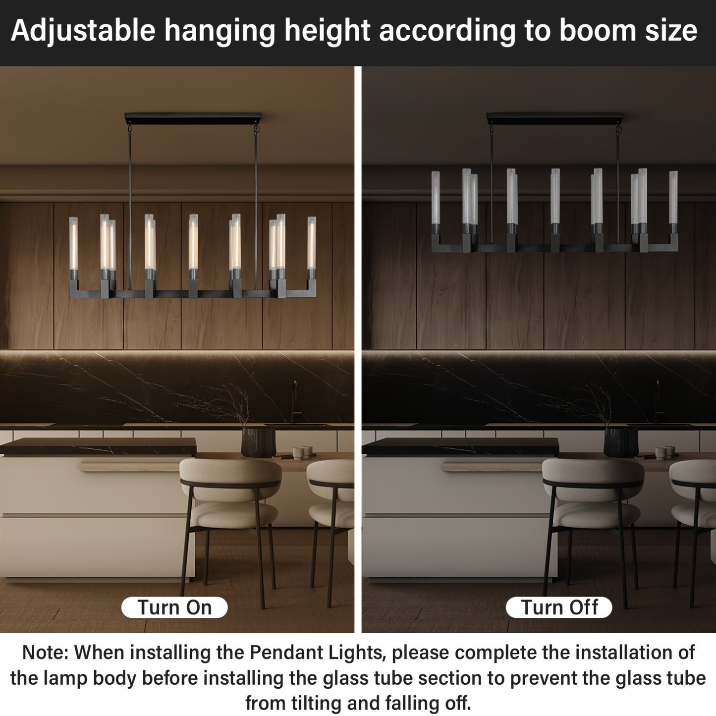 Glass LED Farmhouse Chandelier