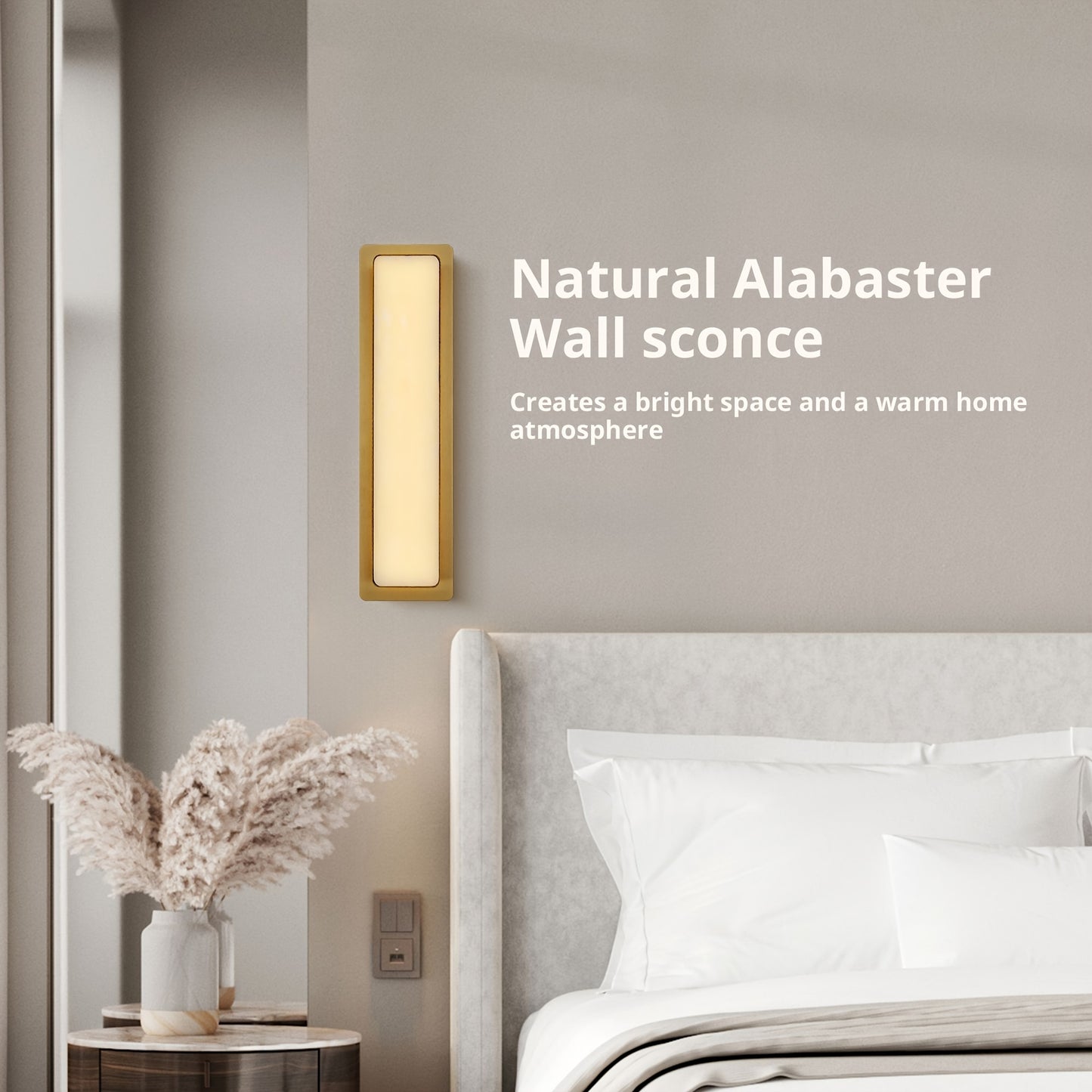 Dimmable Modern Alabaster Mounted Sconces