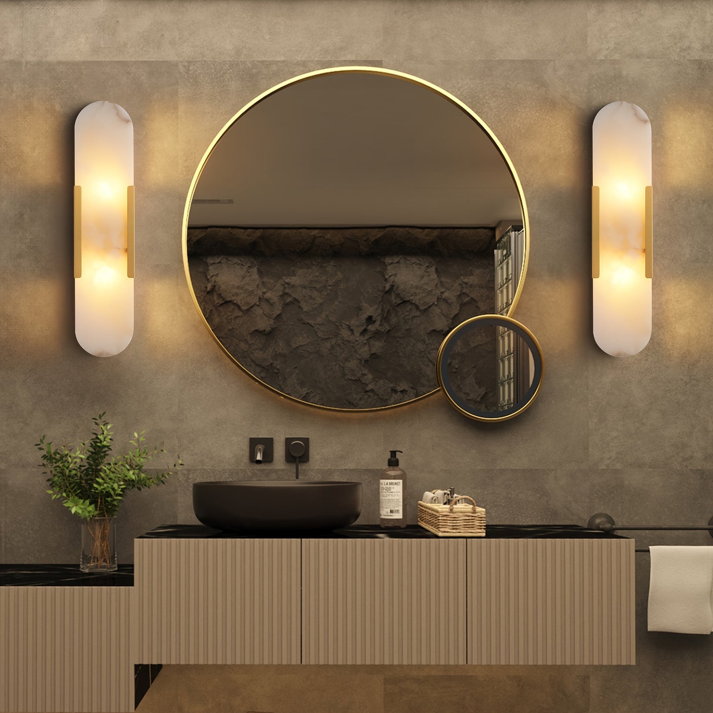 Vanity Alabaster Wall Sconces