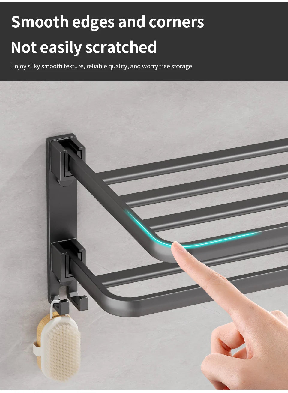 Folding Towel Holder With Hook