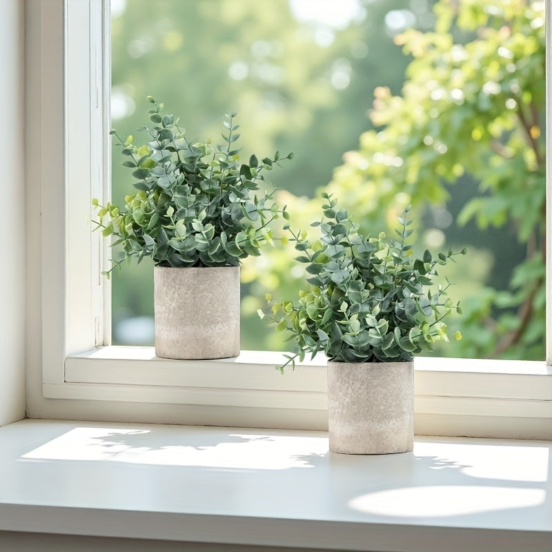 2 Pack Mini Artificial Eucalyptus Plants