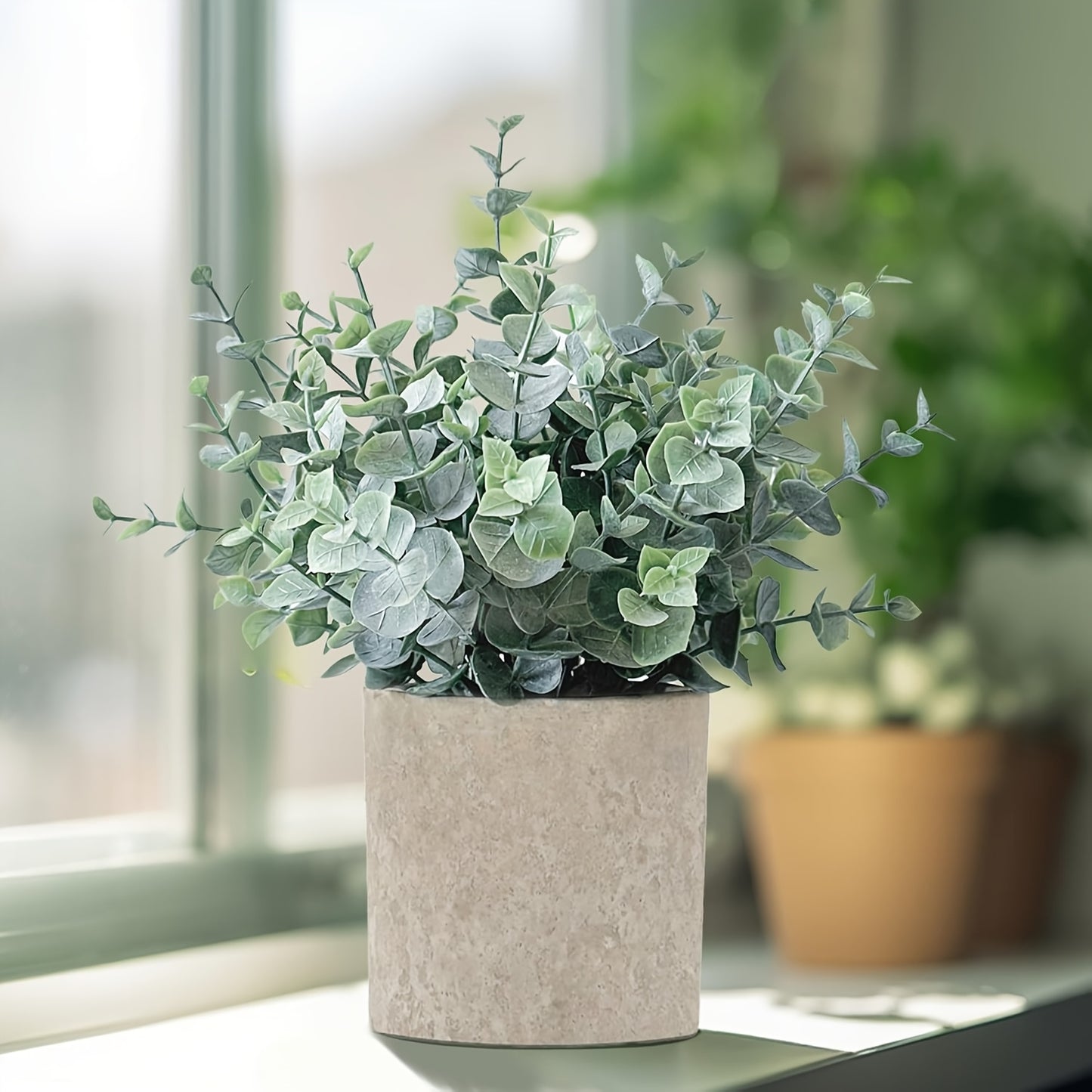 2 Pack Mini Artificial Eucalyptus Plants