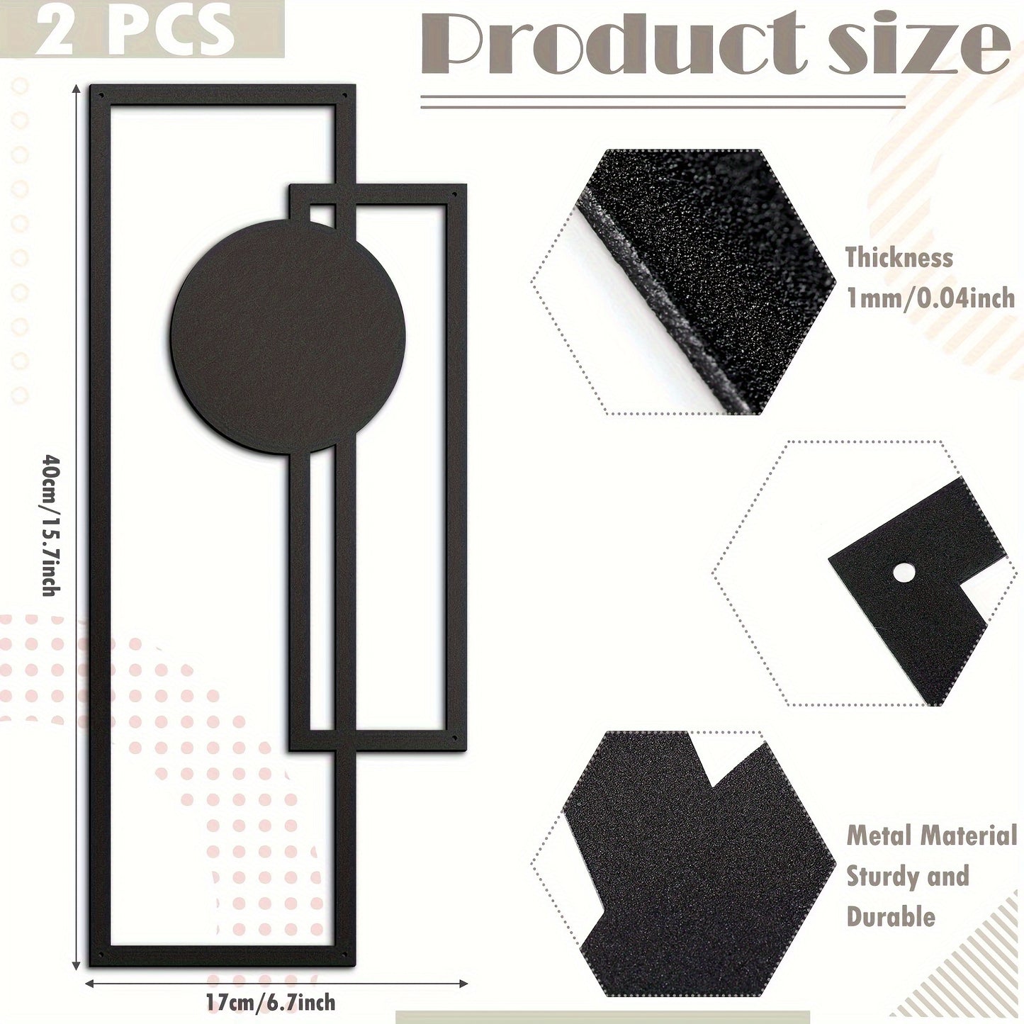 Small Metal Minimalist Geometric Modern Abstract Wall Art