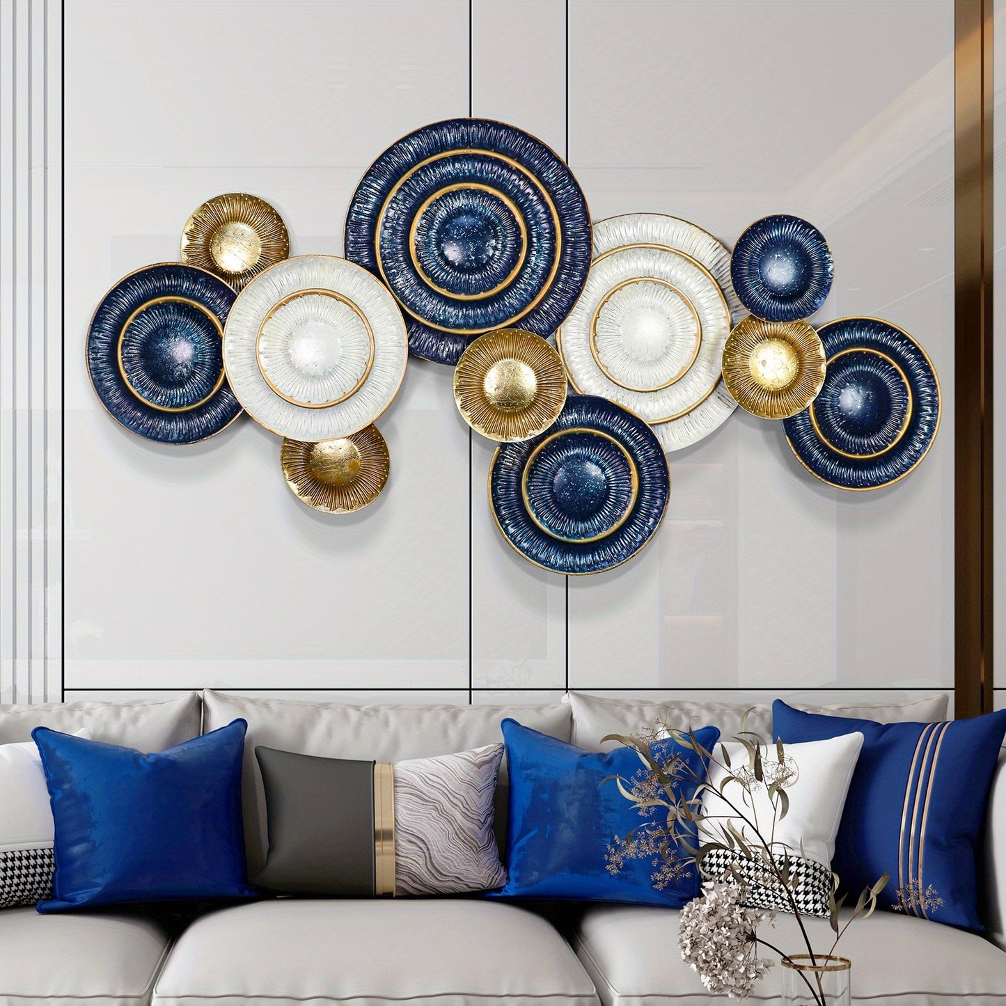 Modern Luxury Circular Metal Wall Sculpture