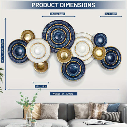 Modern Luxury Circular Metal Wall Sculpture