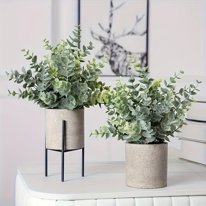 2 Pack Mini Artificial Eucalyptus Plants