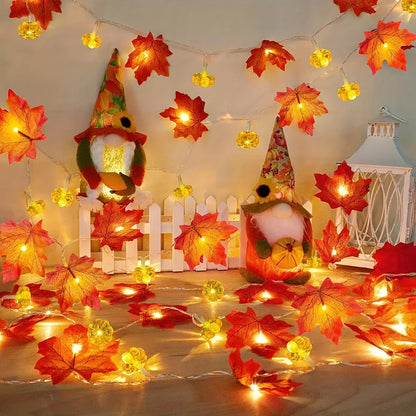 2pcs Autumn Maple Leaf String Lights