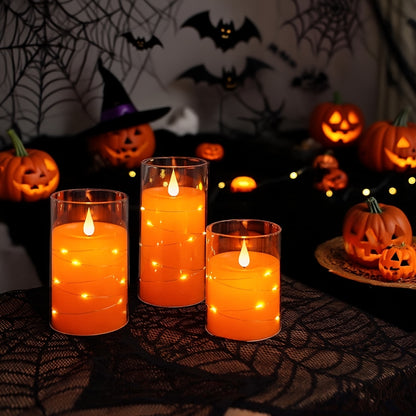 Set of 3 LED Flickering Flameless Candles