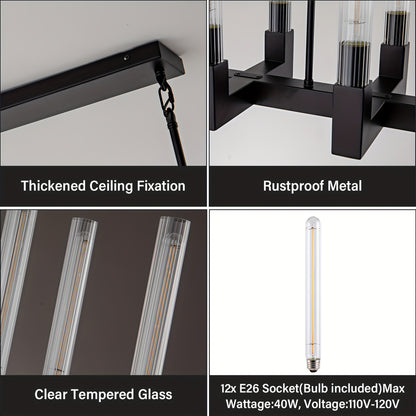 Glass LED Farmhouse Chandelier