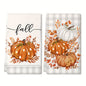 Cozy Pumpkin & Plaid Fall Kitchen Towels