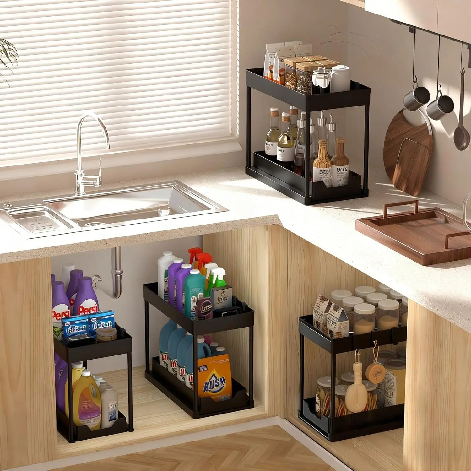 2 Pack Under Sink Organizer