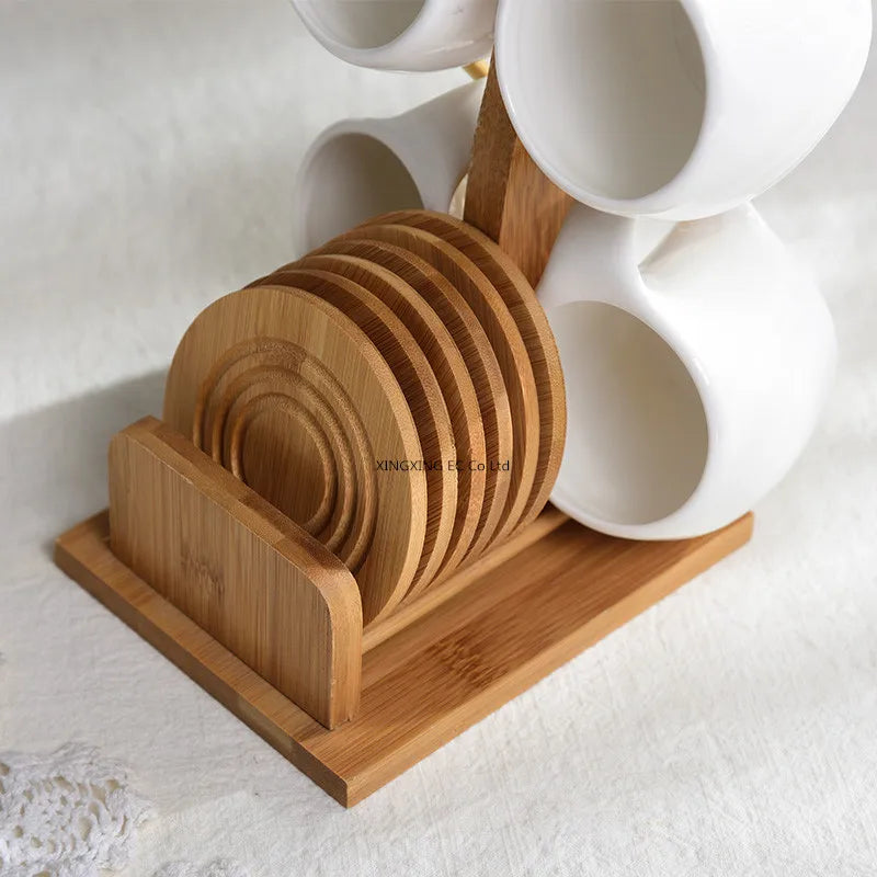 Bamboo Holder Cup & Coaster Set