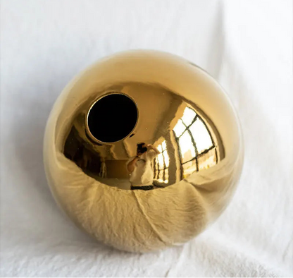 Plating Golden Ball Ceramic Vase