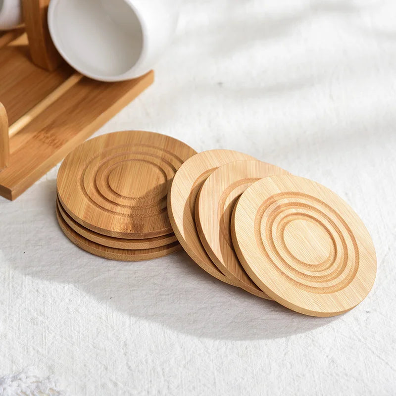 Bamboo Holder Cup & Coaster Set