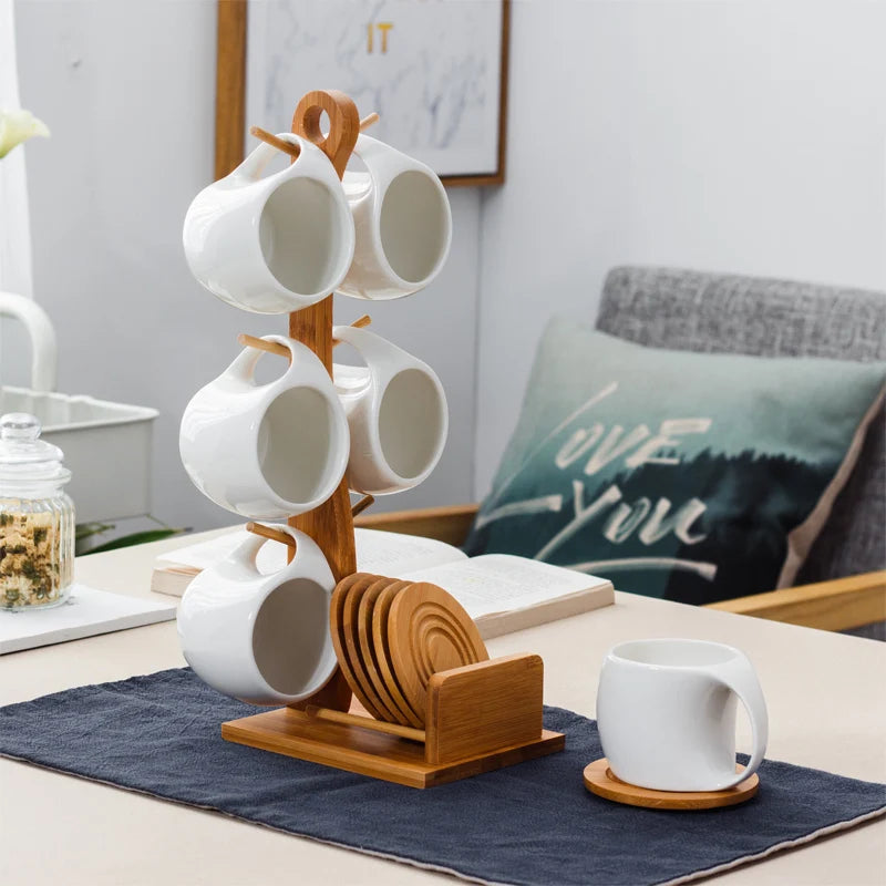 Bamboo Holder Cup & Coaster Set