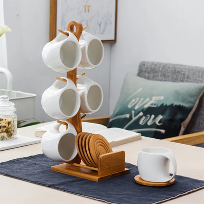 Bamboo Holder Cup & Coaster Set