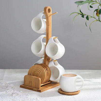 Bamboo Holder Cup & Coaster Set