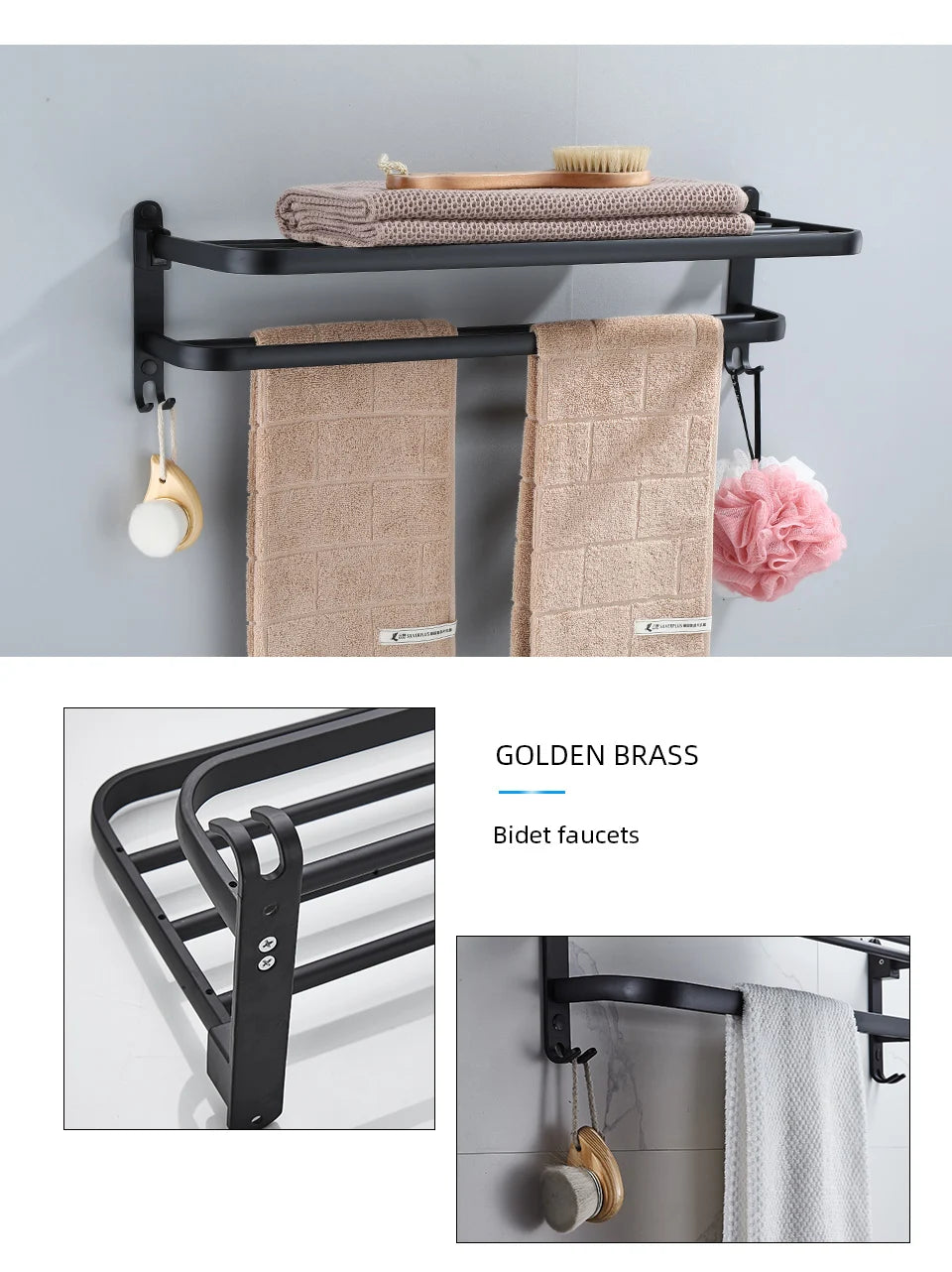 Folding Towel Holder With Hook