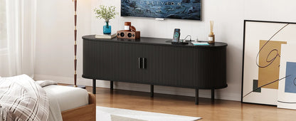 Modern Elegant TV Stand with Power Outlets