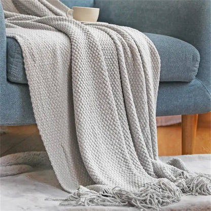 Decorative Knitted Throw Blanket