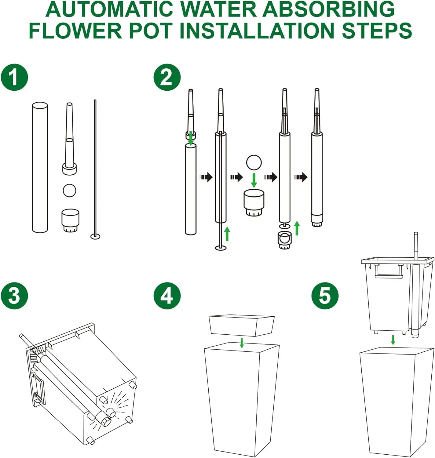 Tall Self-Watering Planter Set (Set of 2)