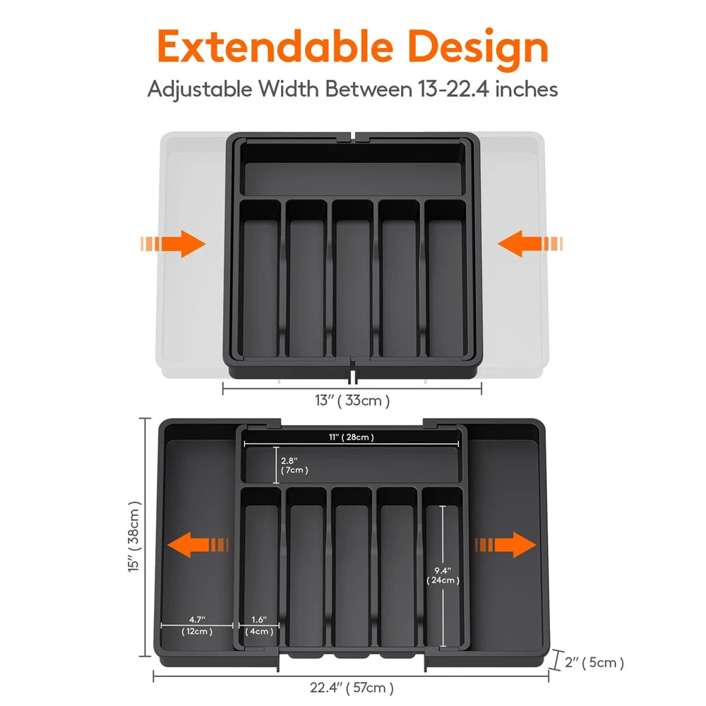Adjustable Silverware Drawer Organizer