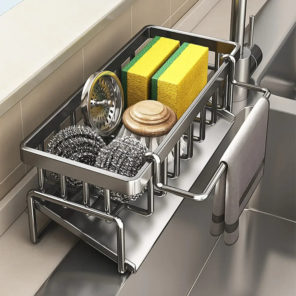Stainless Steel Draining Kitchen Sink Organizer