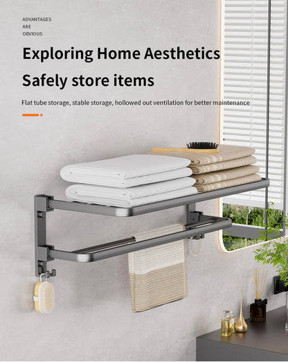Folding Towel Holder With Hook