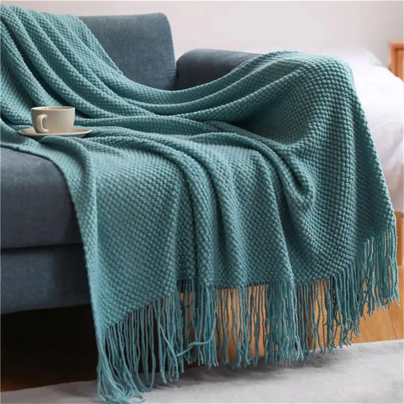 Decorative Knitted Throw Blanket