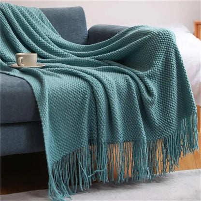 Decorative Knitted Throw Blanket