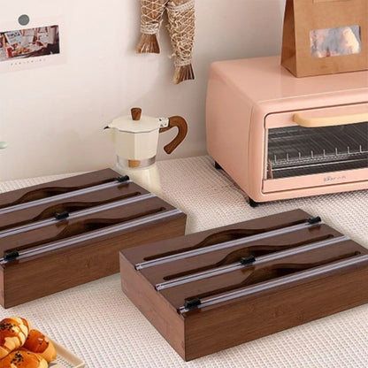 Bamboo Kitchen Wrap Dispenser & Cutter Box