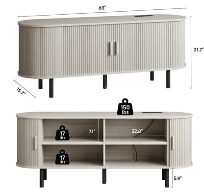 Modern Elegant TV Stand with Power Outlets