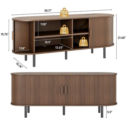 Modern Elegant TV Stand with Power Outlets