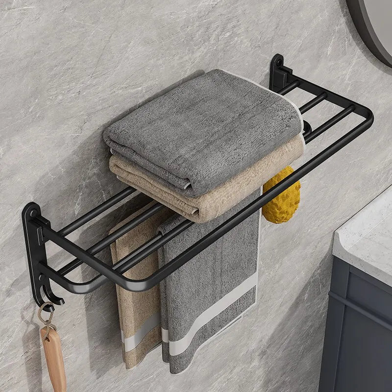 Folding Towel Holder With Hook