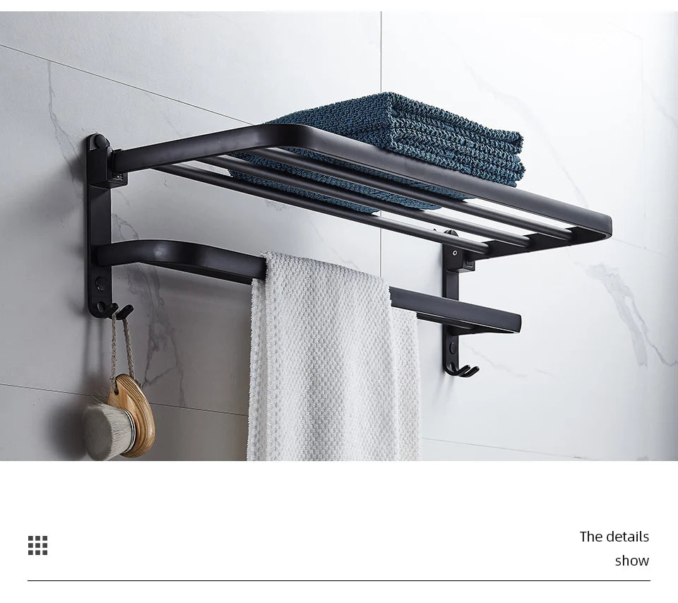 Folding Towel Holder With Hook