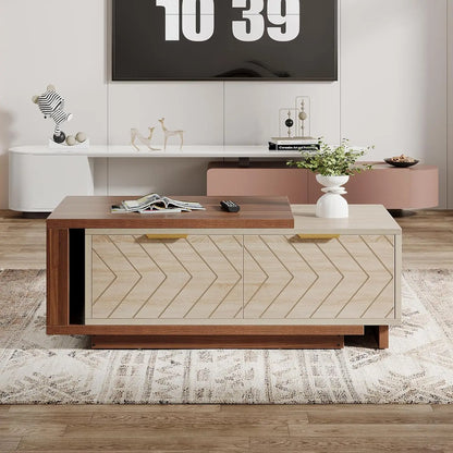 Length Adjustable Dual-Tone Coffee Table