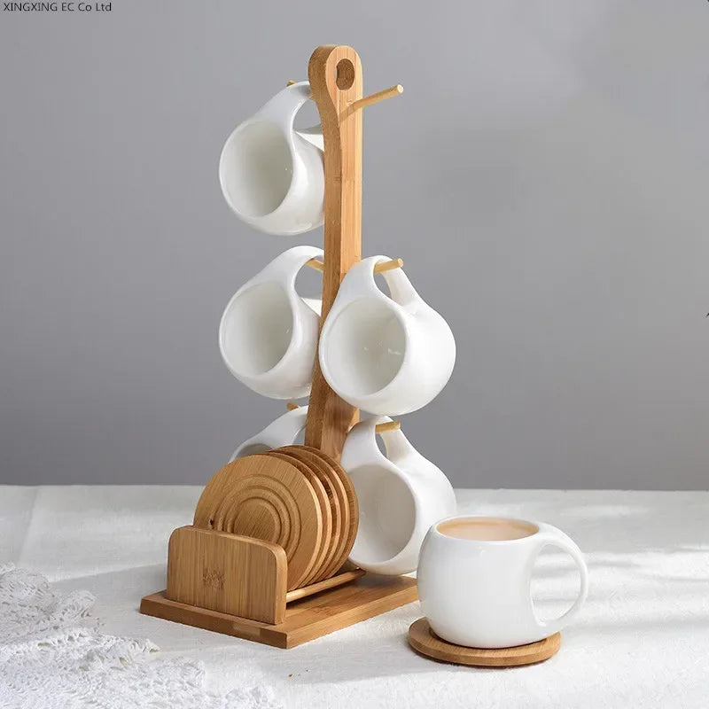 Bamboo Holder Cup & Coaster Set