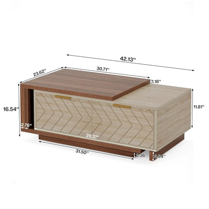Length Adjustable Dual-Tone Coffee Table