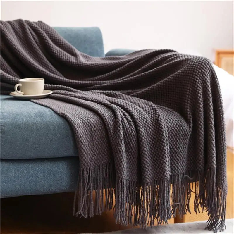 Decorative Knitted Throw Blanket